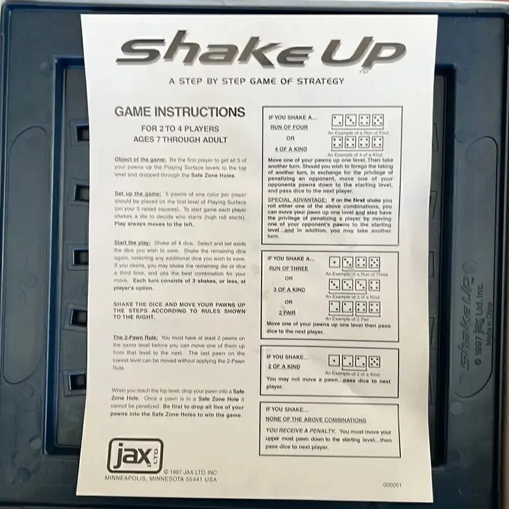 Shake up board game.  Max Ltd.  All pieces included.  Directions included.